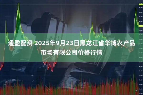 通盈配资 2025年9月23日黑龙江省华博农产品市场有限公司价格行情