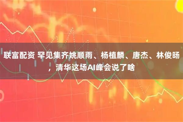 联富配资 罕见集齐姚顺雨、杨植麟、唐杰、林俊旸,清华这场AI峰会说了啥