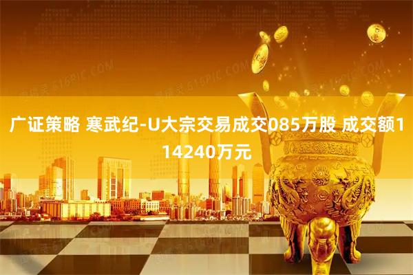 广证策略 寒武纪-U大宗交易成交085万股 成交额114240万元